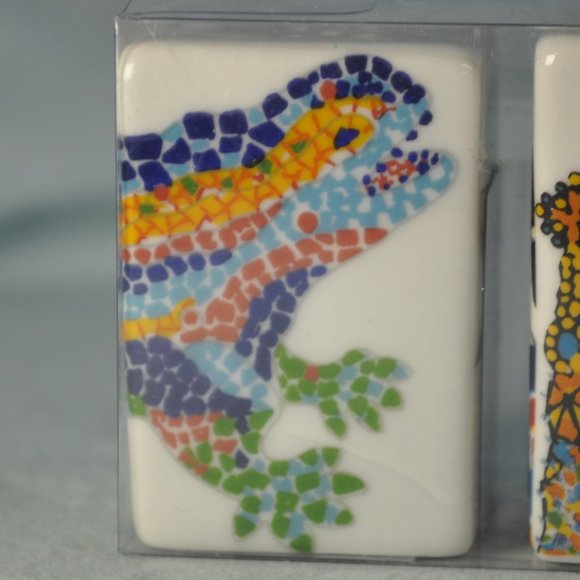 ANTONI GAUDI BARCELONA MOSAIC SALT & PEPPER SHAKERS | eBay Antoni Gaudi barcelona mosaic salt & pepper shakers NIP (w1244)